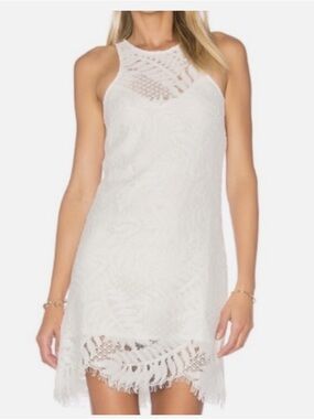 Lovers+Friends Sky Shift White Lace Tank Dress. Size XS.